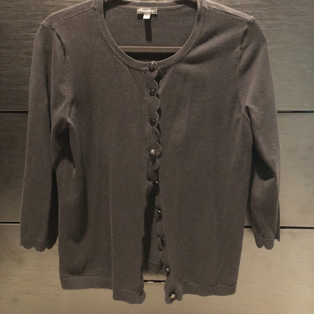 Talbots button down scalloped top size M